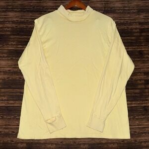 Vtg Medalist Men's Long Sleeve T Shirt Single Stitch Size XL Yellow Turtle Neck